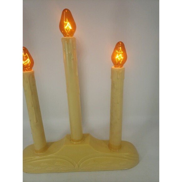 VTG GE Candolier Christmas Candle Sticks General Electric 3 Light Cool Bright - Picture 3 of 16